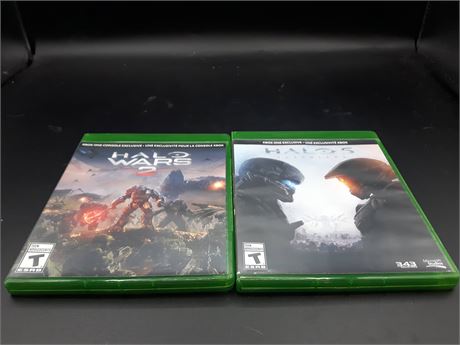HALO 5 & HALO WARS 2 - XBOX ONE - VERY GOOD CONDITION