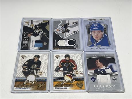 6 NHL ROOKIE / PATCH / LIMITED ED. CARDS