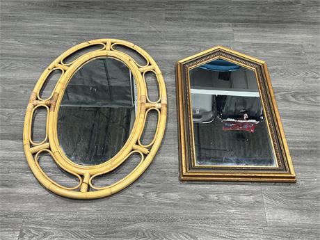 2 DECORATIVE MIRRORS (Largest is 25”x37”)