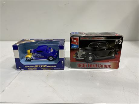 1934 FORD HOT ROD 1:25 SCALE DIECAST & FORD COUPE MODEL KIT