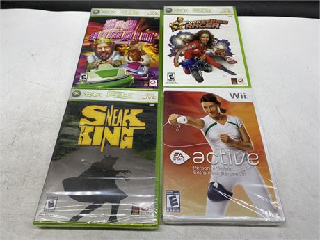 (4 SEALED) MISC VIDEO GAMES
