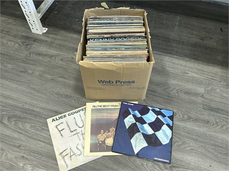 BOX OF ROCK RECORDS - GOOD TITLES - CONDITION VARIES