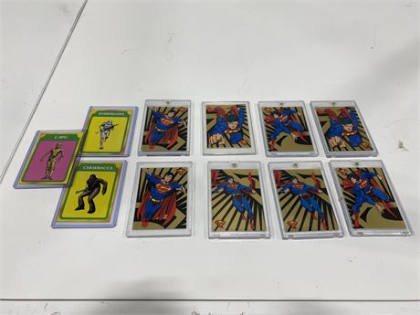 8 SUPERMAN SKYBOX CARDS & 3 (1980) STAR WARS CARDS
