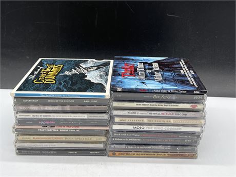 20 GOOD TITLE CDS - 10 ARE ROCK TRIBUTE CDS - ALL EXCELLENT COND.