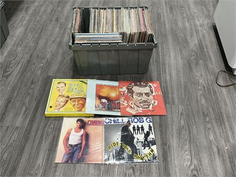 LARGE TUB OF MISC RECORDS - CONDITION VARIES