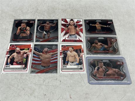 9 UFC ROOKIE CARDS