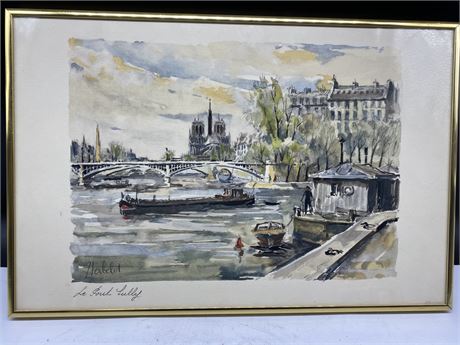 LITHOGRAPH OF HERBELOT FRENCH WATERCOLOUR 18”x12”