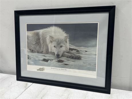 MICHAEL PAPE SIGNED / NUMBERED WOLF PRINT (35.5”x27”)