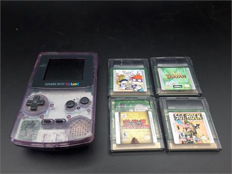 GAMEBOY COLOR CONSOLE WITH GAMES - VERY GOOD CONDITION