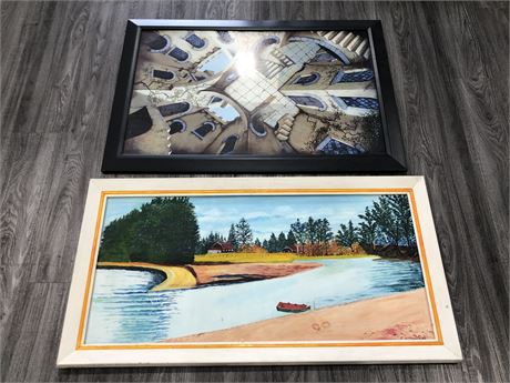 TWO FRAMED PICTURES 43X23” 48X20”