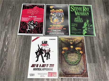 5 ROCK POSTERS - 11”x17”