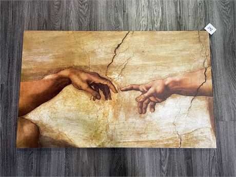 RECREATION OF “ADAM IS A FRESCO” CANVAS PAINTING 45”x27”