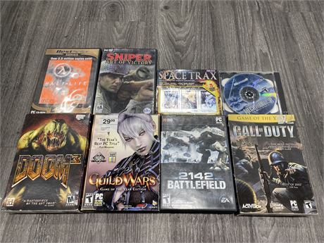 LOT OF 8 COMPUTER GAMES