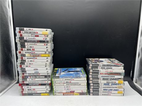 LARGE LOT OF ASSORTED PS2, XBOX, XBOX360 & PS3 GAMES