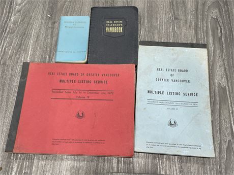 LOT OF 4 1970’S MLS REAL ESTATE BOOKS
