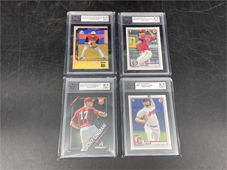 (4) KSA GRADE 8.5 MLB ROOKIE CARDS