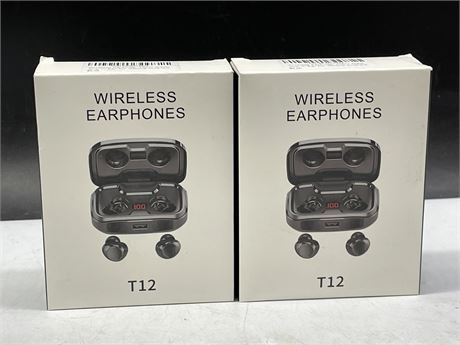 2 NEW IN BOX WIRELESS EARPHONES