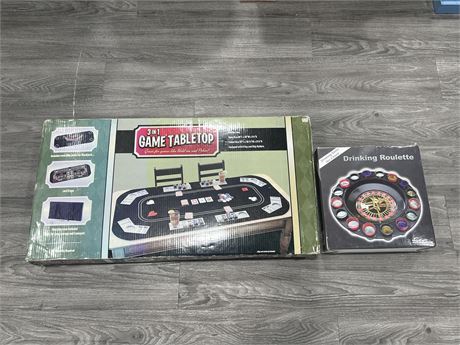 3 IN 1 GAME TABLETOP + DRINKING ROULETTE GAME