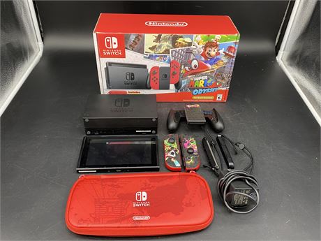 NINTENDO SWITCH GAMING SYSTEM (Works, missing high speed HDMI cable)