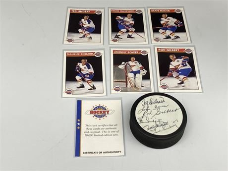 1992 ZELLERS SIGNATURE SERIES AUTOGRAPHED PUCK & CARDS (Real autographs)