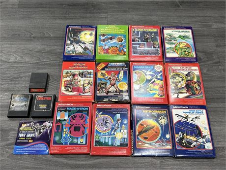 LARGE LOT OF INTELLIVISION & COLECO VISION GAMES W/ORIGINAL BOXES