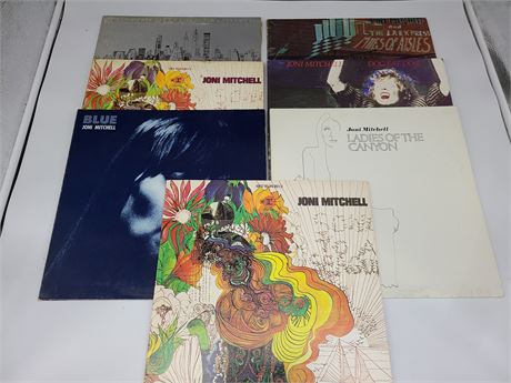 7 JONI MITCHELL RECORDS (most in very good condition)