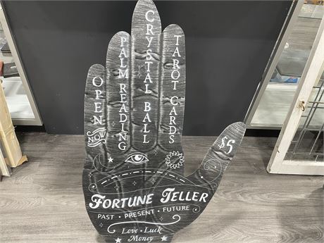 FREE STANDING FORTUNE TELLER METAL SIGN 25”x40”