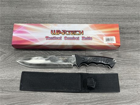 NEW WARTECH TACTICAL COMBAT KNIFE W/ SHEATH 8” BLADE