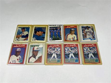 (10) MISC MLB CARDS - INCLUDES SOME ROOKIES