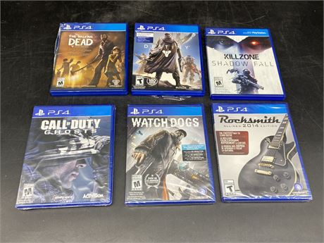 6 PS4 GAMES (3 Unopened)