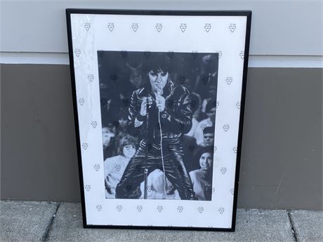 FRAMED ELVIS PICTURE (Has protective seal, 28.5”x40”)