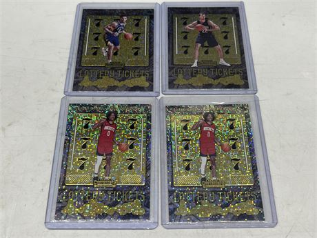 4 NBA ROOKIE LOTTERY TICKETS CARDS - 2 JALEN GREEN