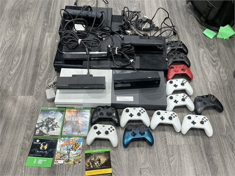 XBOX ONE HARDWARE LOT FOR PARTS OR REPAIR (AS IS)