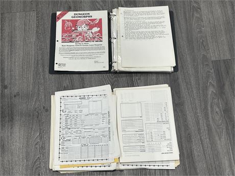 VINTAGE DUNGEON & DRAGONS LOT - CHARACTER SHEETS + GAME GUIDES