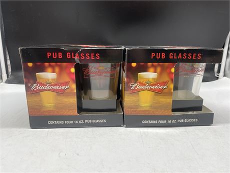 2 CASES OF BUDWIESER PUB GLASSES