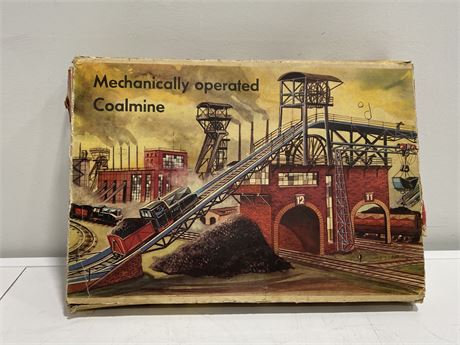ANTIQUE MECHANICALLY OPERATED COAL MINE TIN TOY MADE IN GERMANY (Works)