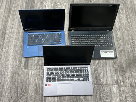 3 LAPTOPS - NO CORDS / UNTESTED