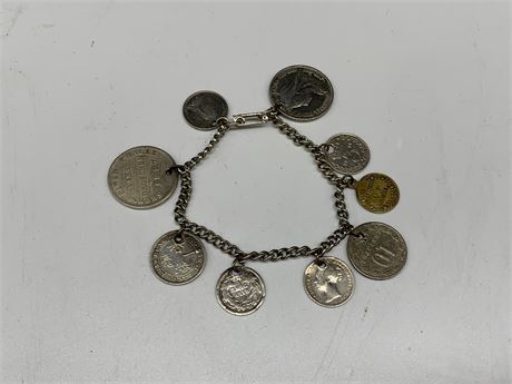 ANTIQUE COIN BRACELET (late 1800s early 1900s)