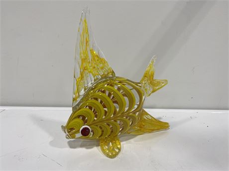 MURANO STYLE FISH GLASS PIECE (10” tall)