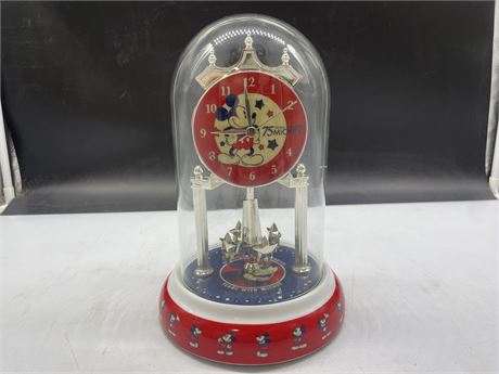 75TH ANNIVERSARY MICKEY MOUSE CLOCK (12” x 7”)