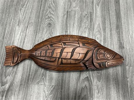 SIGNED / CARVED INDIGENOUS FISH PIECE (26”)