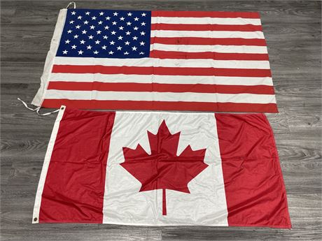 US FLAG (34”X62”) & CANADIAN FLAG (28”X52”)