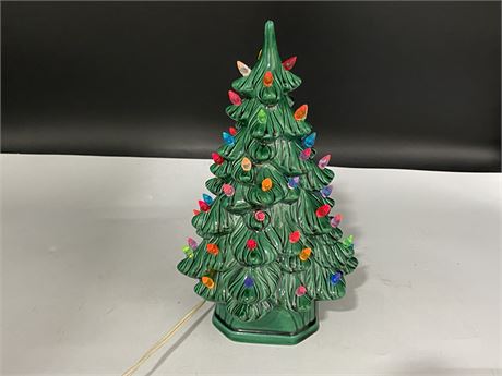 CERAMIC CHRISTMAS LIGHT UP TREE (12”, works)