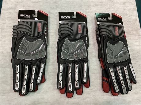 (NEW) 3 PAIRS SPECIALTY PERFORMANCE GLOVES - EXTRA LARGE