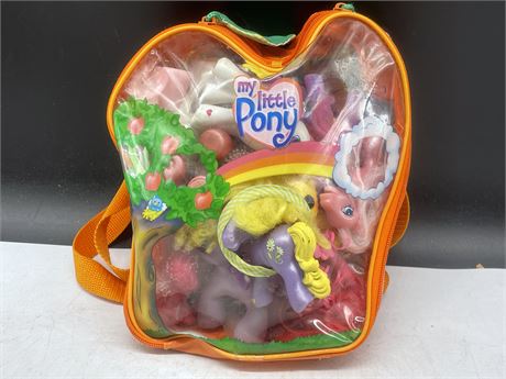 MY LITTLE PONY BACKPACK FULL WITH 10 PONIES