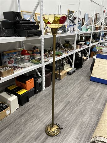 FAUX STAINED GLASS FLOOR LAMP (70” tall)