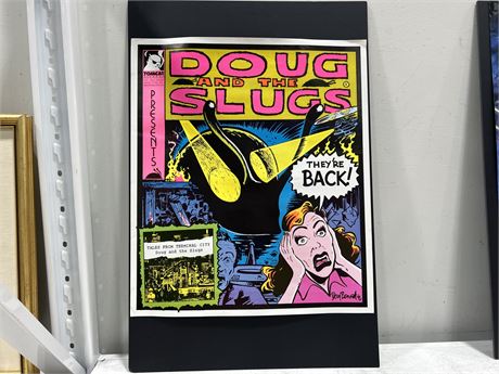 VINTAGE 1992 DOUG & THE SLUGS POSTER - ARTWORK BY DOUG BENNET