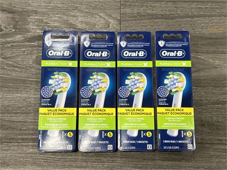 4 NEW PACKS OF ORAL-B TOOTH BRUSH HEADS