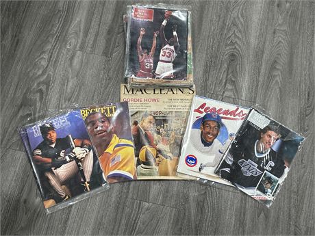 LOT OF VINTAGE SPORTS MAGAZINES - MOSTLY BECKETT