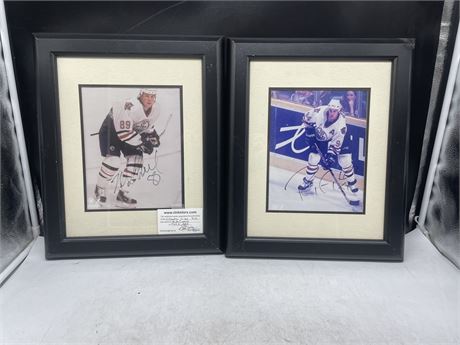 2 SIGNED FRAMED EDMONTON OILERS PICTURES MIKE COMBIE & RYAN SMYTH BOTH 8”x10”